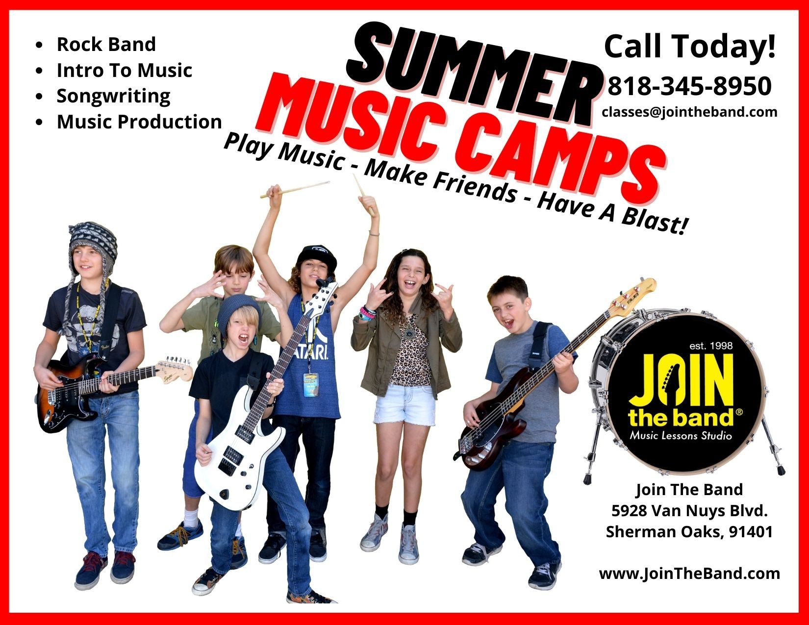 Summer Music Camps in Sherman Oaks ⋆ Join The Band